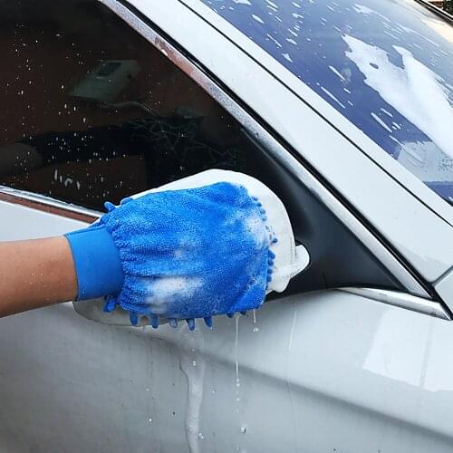Random Color Mirofiber Car Washing Gloves Automobile Detailing Care Wash Wipes Glove Auto Polishing Cleaning Mitt Accessories