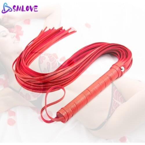 SMLOVE Erotic Product Pu Leather Whip Sex Toys For Bdsm Bondage Game Tassel Handle Spanking Flirting Lash Fetish Flogger Whip