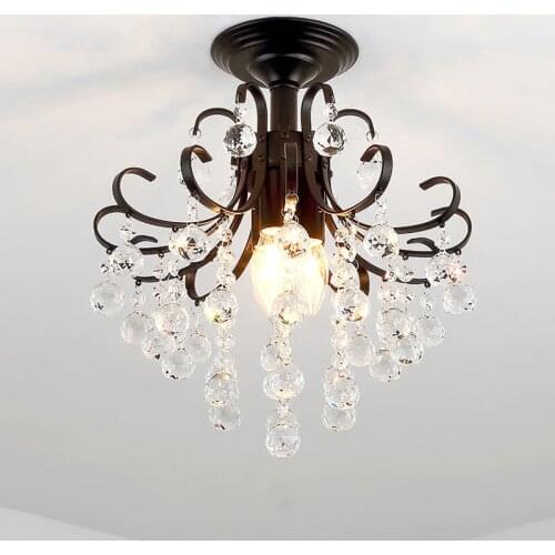 Modern Crystal Chandelier Lighting For Bedroom Kitchen Lustre Cristal Ceiling Chandeliers K9 Crystal Golden Black Light Fixture