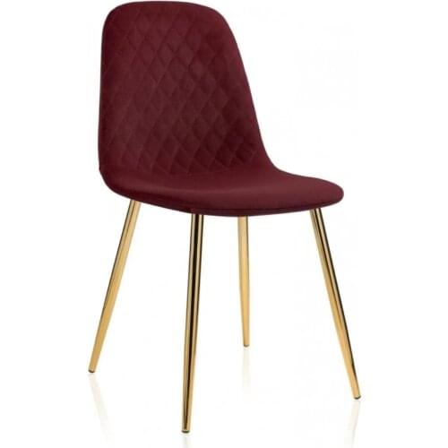 44x52x87 cm Dining Chair Velvet Lounge Chair with Golden Feet European Style Elegant and Comfortable, Easy to Assemble, 1 piece