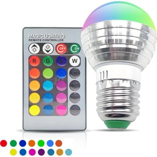 3W E27 LED Light Bulb Color Changing Lamp With Remote Control For Home Decoration Stage Bar Party