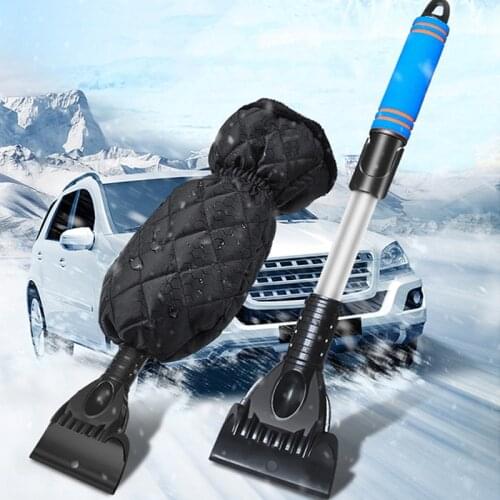 Ice Scraper Mitt for Car Windshield Snow Waterproof Glove Ice Shovel Snow Warm Thick Fleece for Window from Scrape Frost and Ice