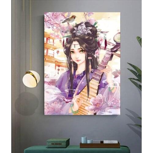 Oriental Woman geisha Ancient Diamond Painting Full Square Round Embroidery Rhinestone Pictures Handcraft Diamond Mosaic A1279