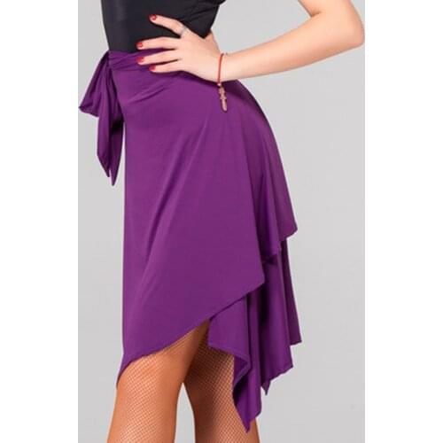 Woman black/red/purple Latin skirt Salsa Tango Rumba Cha Cha Ballroom dance skirt