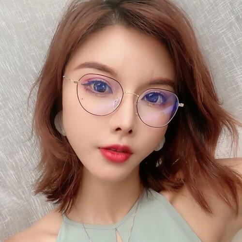 BANSTONE Women Fashion Trending Round Anti Blue Ray GoggleGlasses Frame Ladies Eyewear Prescription Optical Eyeglasses UV400