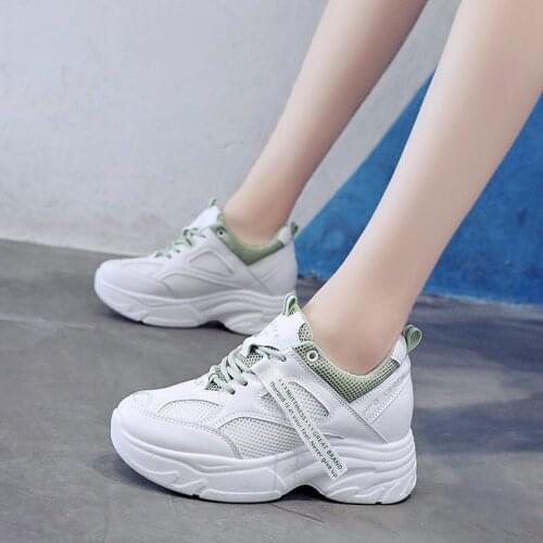 NEW Sneakers Women 2020 Breathable Mesh Casual Shoes Female Fashion Sneaker Lace Up High Leisure Women Vulcanize Shoes Platform