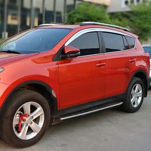 Brand New 1 Set Chrome Side Rain Guard Deflectors Vent Sun Shade Window Visors For Toyota RAV4 2013-2018