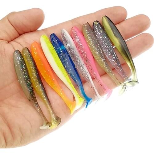 10Pcs/set Easy Shiner Fishing Lures 70mm 2g Wobblers Carp Fishing Soft Lures Silicone Artificial Double Color Baits