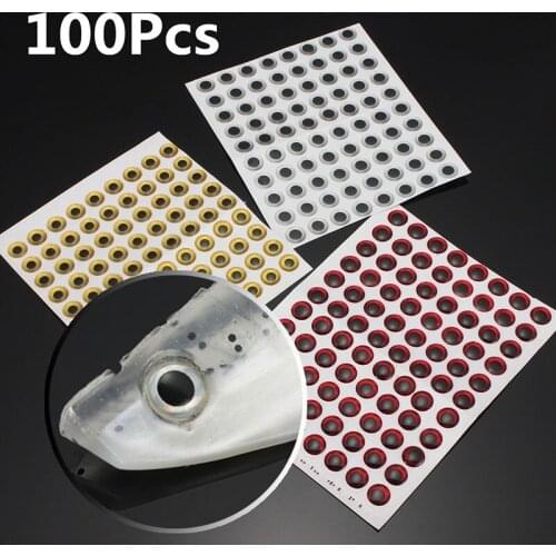 100pcs 6mm 3D Holographic Fishing Lure Fish Eyes Fly Tying Jigs Crafts DIY Lure Bait