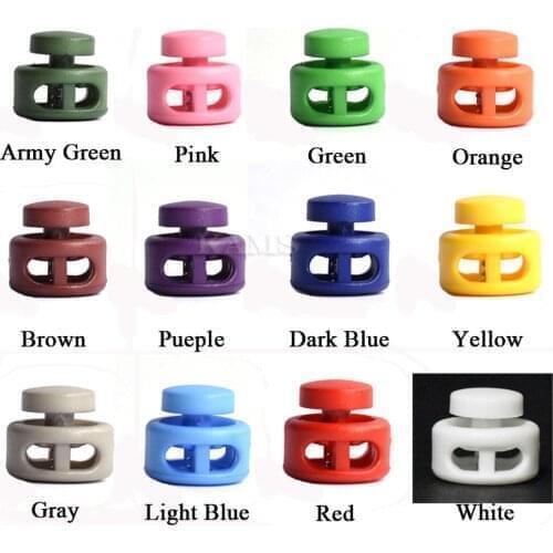 100pcs/pack Colord Plastic Cord Locks Toggle Clip Stopper Widely Used For Clothing/Backback/ Paracord