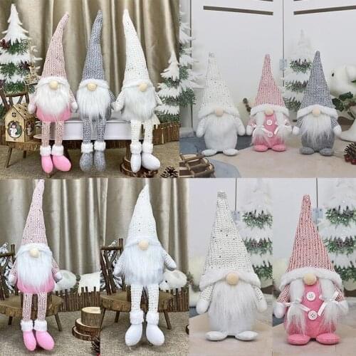 2021 Christmas Dolls Pink Grey Faceless Doll New Year Christmas Decorations For Home Cristmas Ornament Xmas Decor Noel Navidad