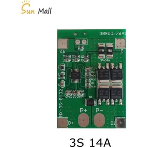 3S 11.1V/12.6V 18650 Lithium battery protection Board 12.6V 9.6V/10.8V BMS Lithium iron phosphate battery charing Board 14A
