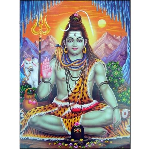 5D DIY Diamond Painting Religion Hinduism God Shiva Diamond Embroidery Cross Stitch Mosaic Rhinestone Home Decor Craft Gift