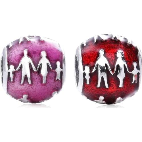 Ajax 100% S925 Sterling Silver New Arrival Sweet family Charm Beads Fit Original Bracelet Luxury DIY Making Gift Women Jewelry