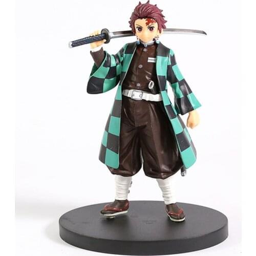 Anime Demon Slayer Figure Kamado Tanjirou Nezuko Action Figures PVC Model Toys Zenitsu Figurine Inosuke Kimetsu No Yaiba Figura
