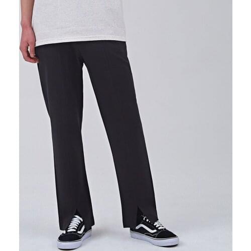 Wide leg pants with split opening for mens high waist drop 2021 new pants summer thin loose straight net red big mens fashion