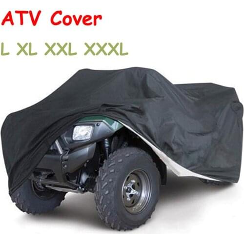 Black ATV Cover Waterproof Vehicle Quad Bike Cover Dustproof Beach Motorcycle Motorbike Cover Scooter Case Protector XL XXL XXXL