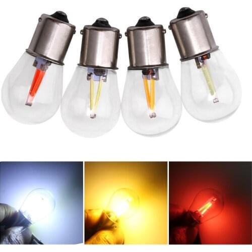 2PCS TCar Light Bulb Filament Chip P21w Ba15s 1156 Led Auto White 1157 24v led Instructions Lamp Reverse Turning