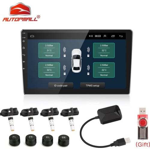 Newest USB Android Tire Pressure Alarm Sensor Internal Sensors Solar Charging Tire Monitoring System Waterproof Steelmate TPMS