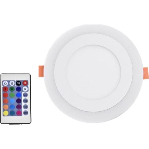 Dual Color LED Panel Recessed Ceiling Down Light Spotlight Cool White+Blue / RGB