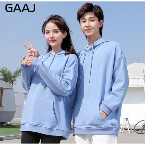 GAAJ 2020 100 Cotton Autumn Winter Hoodie Men Women Thick Fleece Hip Hop Pure Hoodies Velvet Fabrics Hoodies Solid Plain Hoody