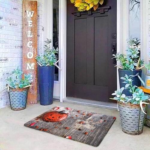 Halloween Mat Pumpkin Doormat Pumpkin Entry Carpet Decoration Mat Kitchen Rubber Floor Doormat For Indoor Outdoor Mats 40x60cm