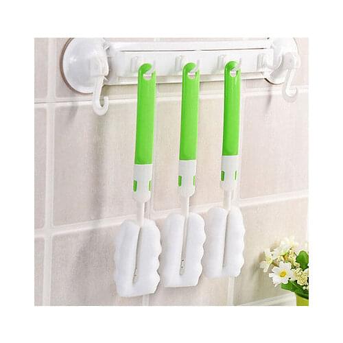 Kitchen Handle Sponge Brush Bottle Baby Cup Glass Washing Cleaning Cleaner Tool