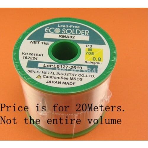 M705 P3 0.8mm solder lead-free solder containing silver 3% solder wire 20meters