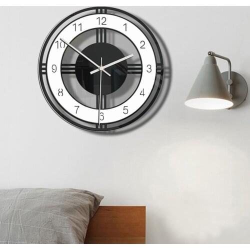 Fashion Simple Acrylic Round Dial Digital Mute Wall Clock Office Room Wall Hanging Ornament Exquisite Home Decoration classical