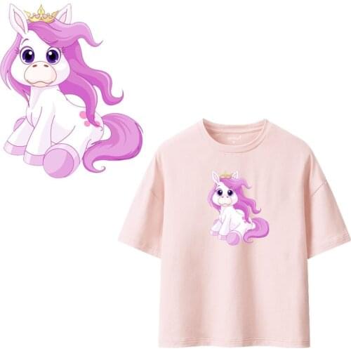 Cartoon unicorn Clothing Stickers Iron On Patches Diy Heat Transfers Patch For Clothes T-shirt Appliques Decoration