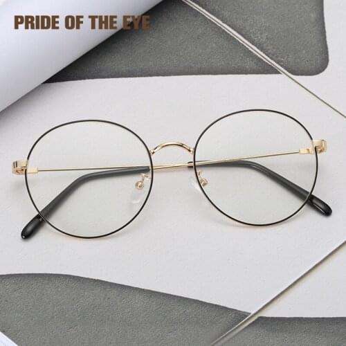 Men Women Computer Metal Frame Large Round Rrtro Glasses Anti Blue Ray Glasses Blue Ray Radiation Blue Light Blocking Spectacles