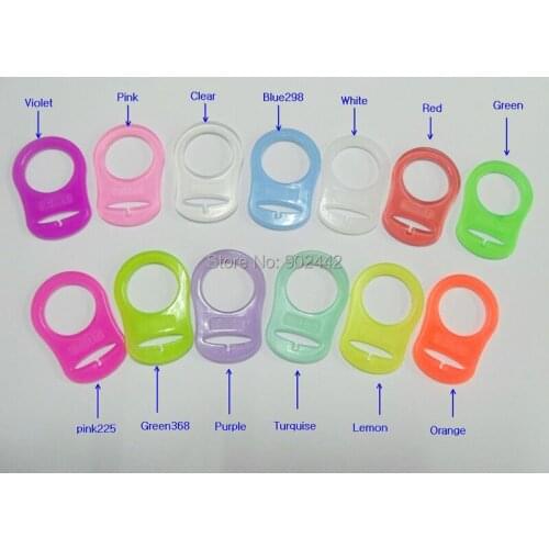 New Arrival 1000 PCS Silicon Pacifier Holder for Baby, Food Grade Silicon Pacifier Ring 13 Colors For Choice