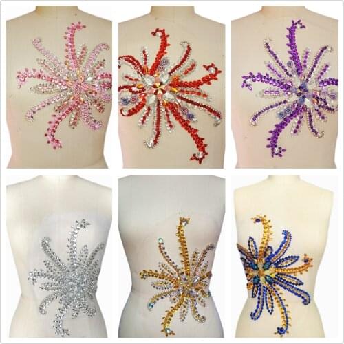 SEXY Wedding Dress Clothes Waist Designers Patches Appliques For Clothing Sew-on Stones Sequin Party Ball 24x30cm Film Star Diy