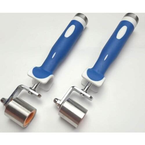 Stainless Steel Seam Flat Pressure Roller Double Bearing Deep Texture Hand Pressure Seam Roller Wallpaper Wall Covering Tool