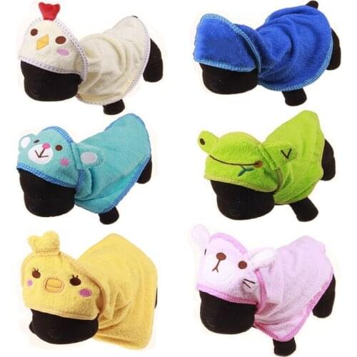 Pet Dog Towel Cartoon Puppy Bath Towel Dog Cat Cleaning Blankets Strong Absorbent Bathrobe Bath Pet Supplies