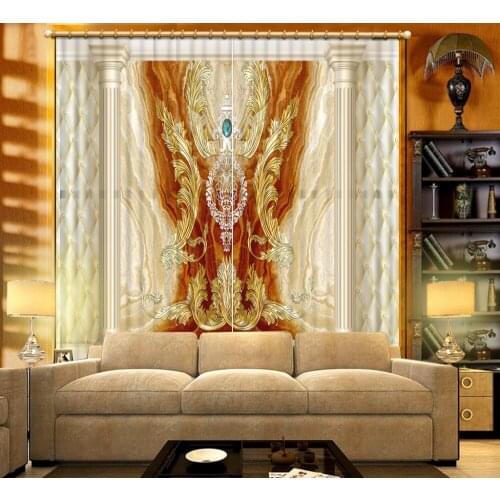 Luxury Blackout 3D Window Curtain For Living Room soft roman curtains modern living room curtains