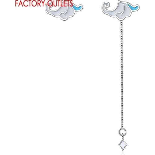 New Trendy Cloud Pattern Long Tassel Drop Earring For Women Gift Genuine 925 Sterling Silver Dangle Earring Fashion Accessories