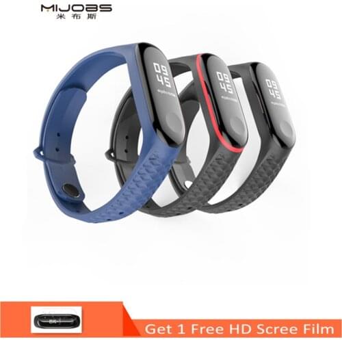 Mijobs Aurora Silicone Sport Mi Band 3 Strap for Xiaomi Mi Band 3 Bracelet Correa MiBand 3 Wristbands Replace Wrist Strap