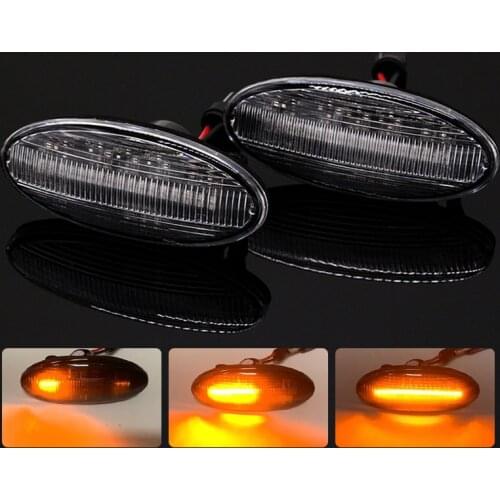 SUNKIA LED Side Marker Light for Benz Smart For Four 453 2014- Dynamic Turn Signal Smooth Flowing Light Perfectly Fit for Car