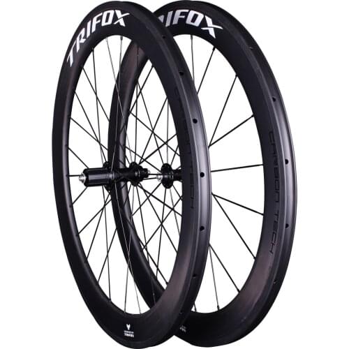 TRIFOX clincher carbon rim Disc Brake/Quickly release 700c Road Bike Wheelset Quality Carbon Rim With Road Cycling