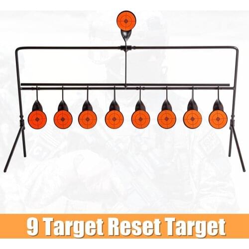 Outdoor Practice Shooting Target Hunting Gun Airsoft Paintball Accessory Black Metal 9 Target Reset Plate For Shooting Training