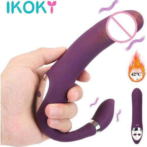 IKOKY Heating Dildo Vibrator Masturbator Anal Sex Toys for Women Erotic Vagina Clitoris Stimulator G Spot 10 Speeds Silicone