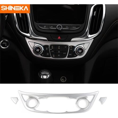 SHINEKA Interior Air Condition Vent Outlet Switch Button Decoration Cover Trim Frame ABS Stickers for Chevrolet Equinox 2017