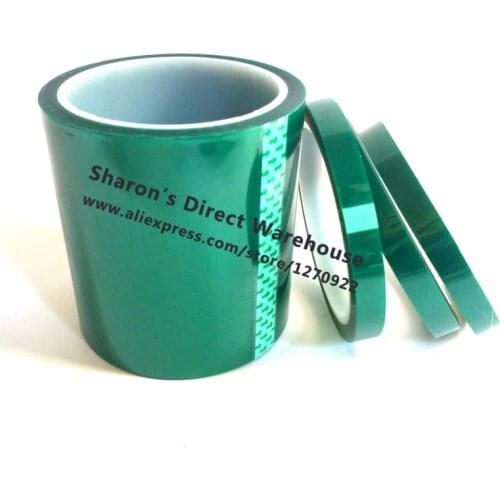 50mm*33 meters*0.06mm Hi Temperature PET Film Green Adhesive Shielding Tape for PCB Solder Plating Coating Mask