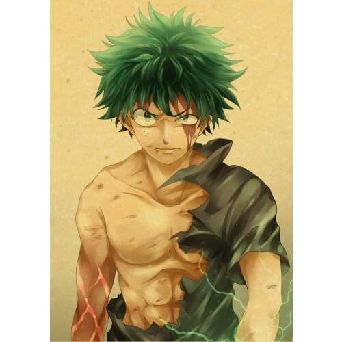 Japanese Anime My Hero Academia Retro Picture Quality Canvas Painting Poster Cafe Bar Kids Room Living Sofa Wall Art Home Decor