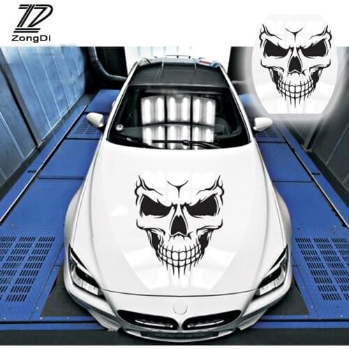ZD Skull Head Car styling Engine Hood Door Window Stickers For BMW e46 e39 e36 Audi a4 b6 a3 a6 c5 Renault duster Lada granta