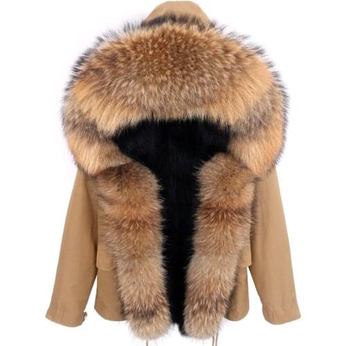2020 Winter Jacket Women Coat Oversized 7XL Natural Fox Fur Liner Collar Hooded Casual Jackets Real Fur Coats Waterproof Parkas