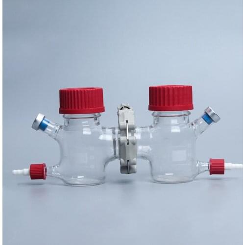 100ml MFC Microbial Reactor Standard 20mm Jaws with Butyl Rubber Plug Leak-proof Hoop Fixed Glass Electrolytic Cell Anaerobic
