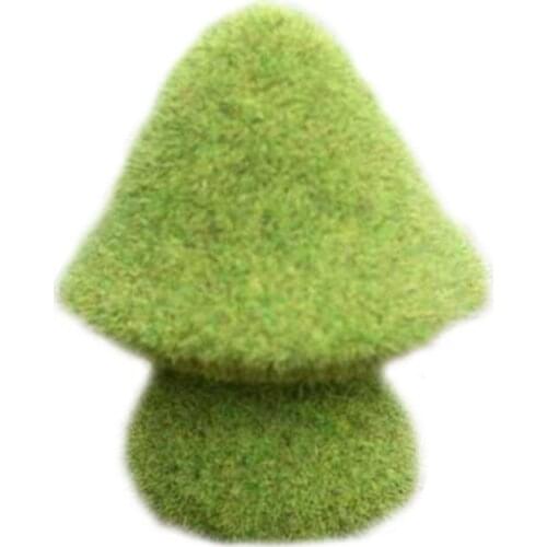 203F Outdoor Courtyard Simulation Green Flocking Mushroon Statues Artificial Moss Grass Resin Figurines Home Garden Ornament