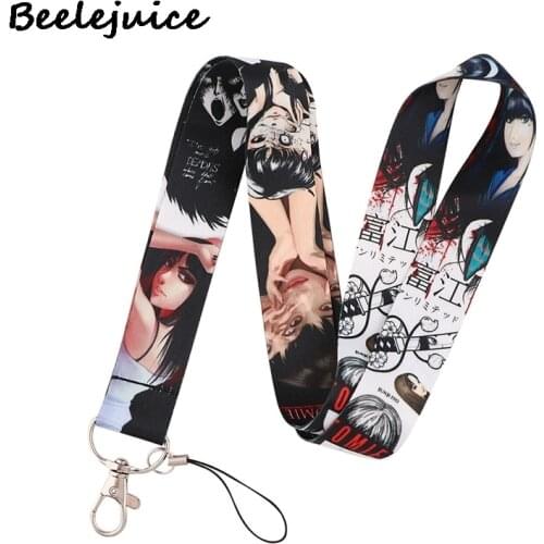 24pcs Horror TOMIE Girl Lanyard Badge ID Mobile Phone Rope Key Lanyard Neck Straps Accessories webbings ribbons Decorations Gift